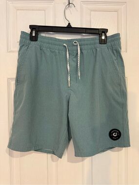 Men's Compound Board Short in Seafoam Green with Drawstring Waist